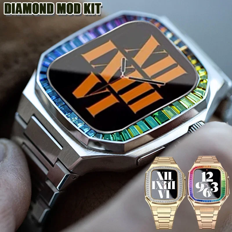 Diamond Stainless Steel Apple Watch Case Kit - Image 2