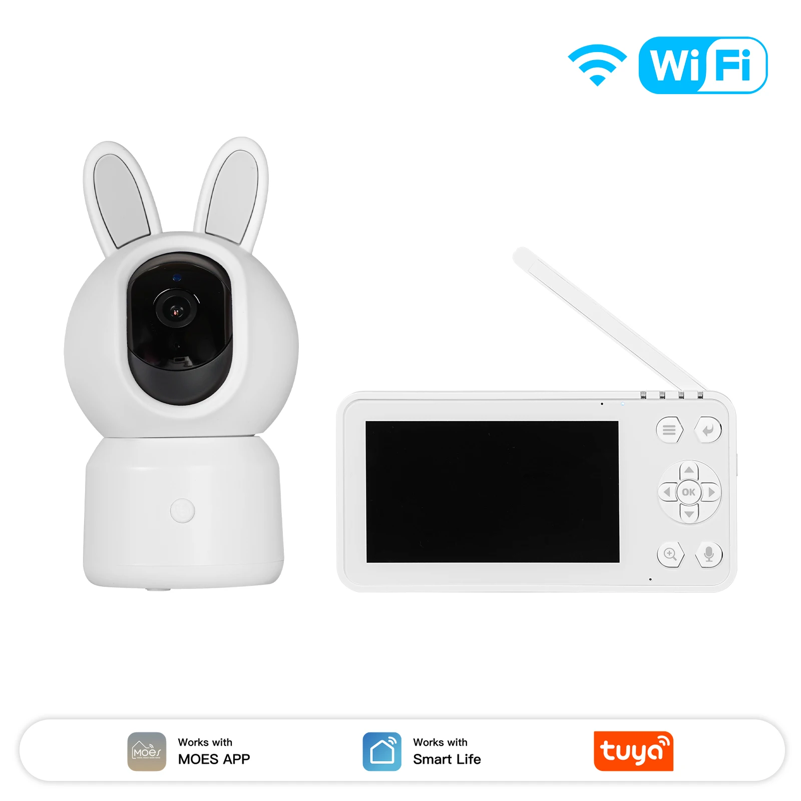 MOES WiFi Smart Baby Monitor 4.5" LCD - Image 7