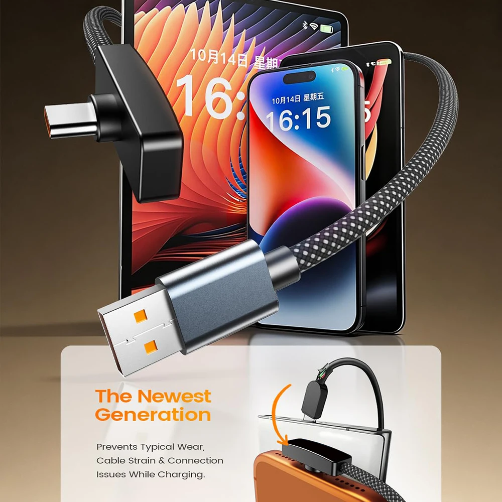 90° USB-C Cable 100W Fast Charging - Image 4