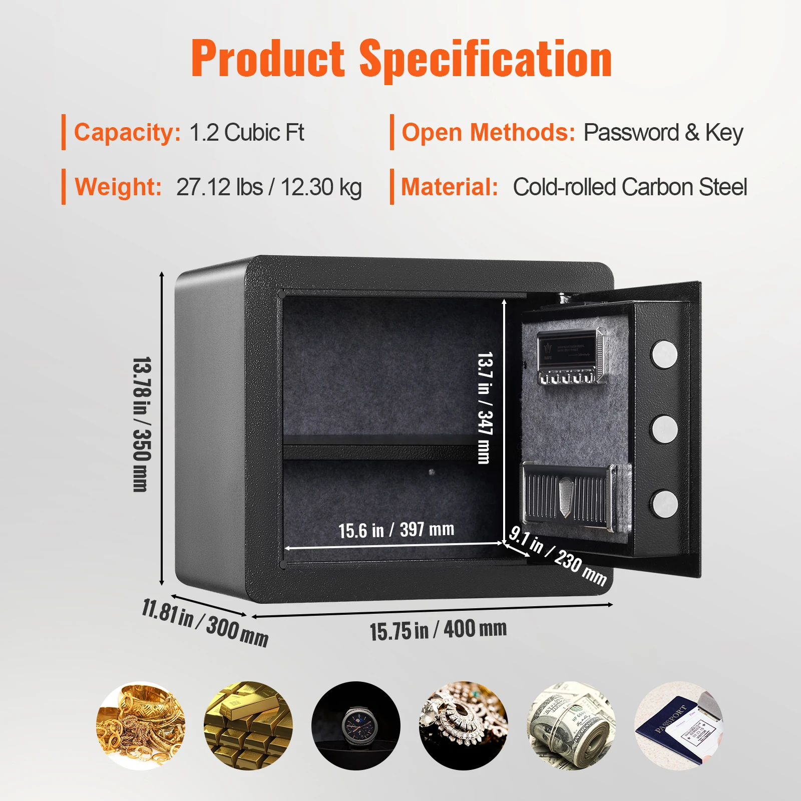 SucceBuy 1.2 Cu Ft Digital Electronic Safe - Image 7