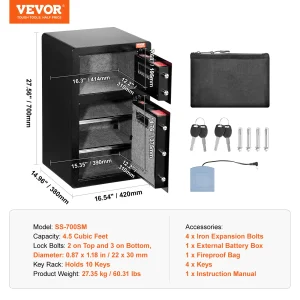SucceBuy 4.0 Cu Ft Fingerprint Digital Safe - Thumbnail Image 13