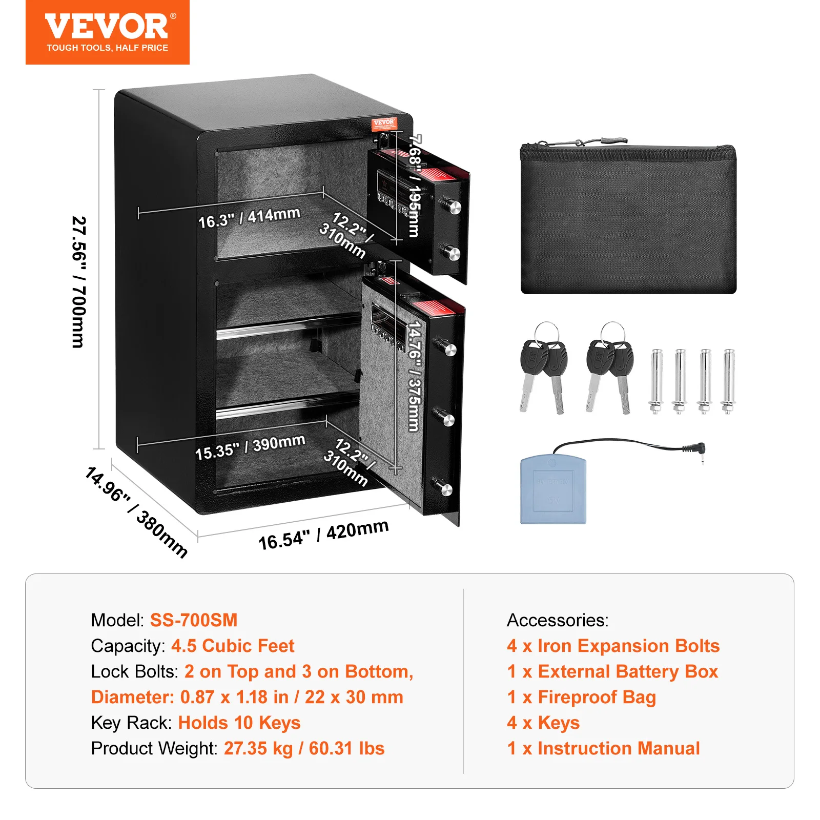 SucceBuy 4.0 Cu Ft Fingerprint Digital Safe - Image 13