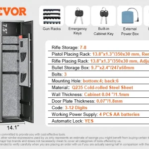SucceBuy 8-Gun Digital Lock Gun Safe - Thumbnail Image 10