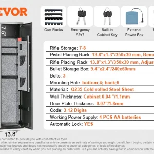 SucceBuy 8-Gun Digital Lock Gun Safe - Thumbnail Image 9