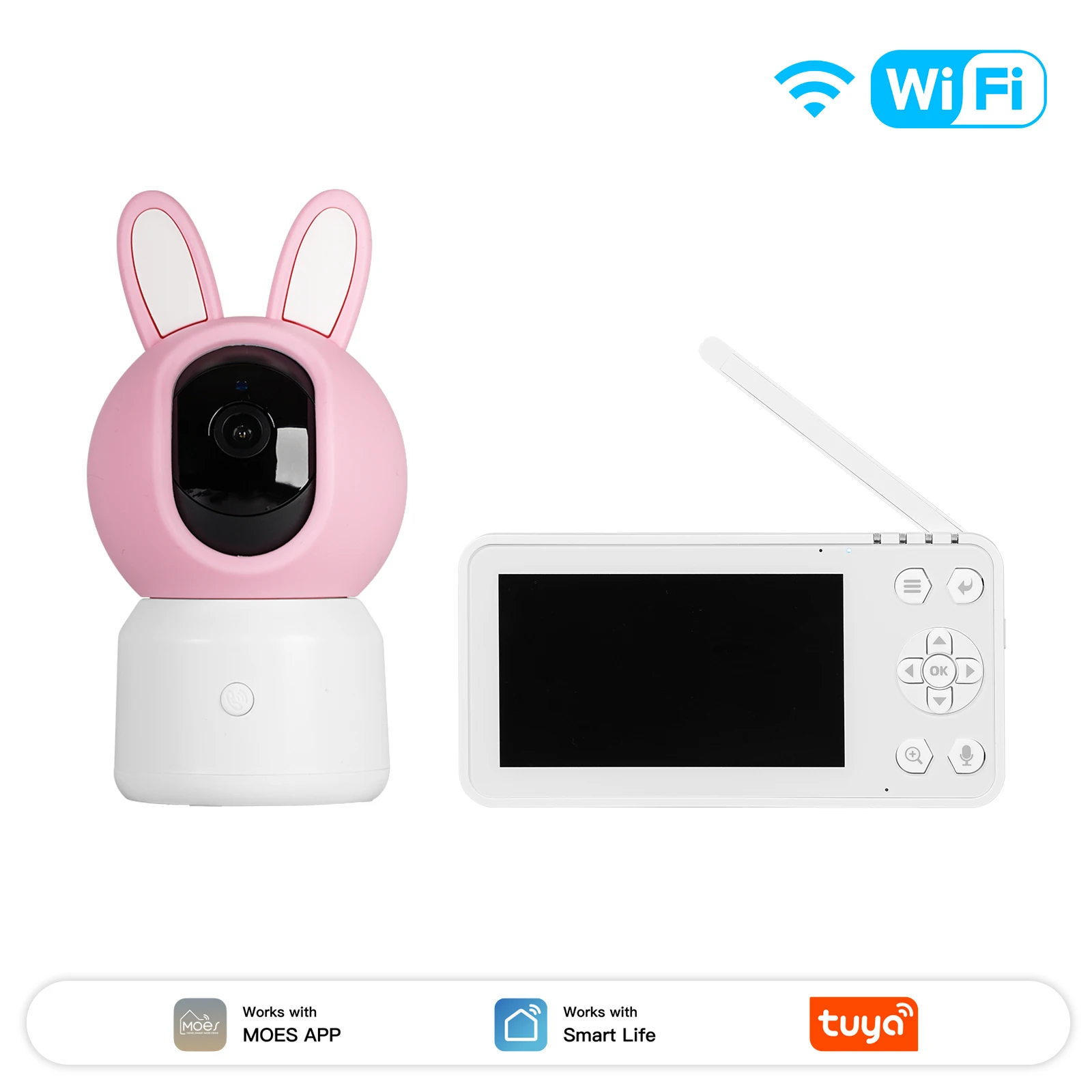 MOES WiFi Smart Baby Monitor 4.5" LCD - Image 8