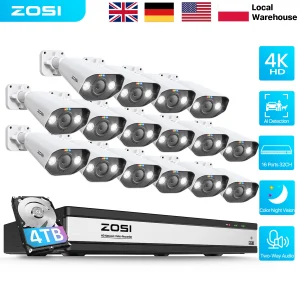 ZOSI 16CH 8MP PoE AI Security Camera System