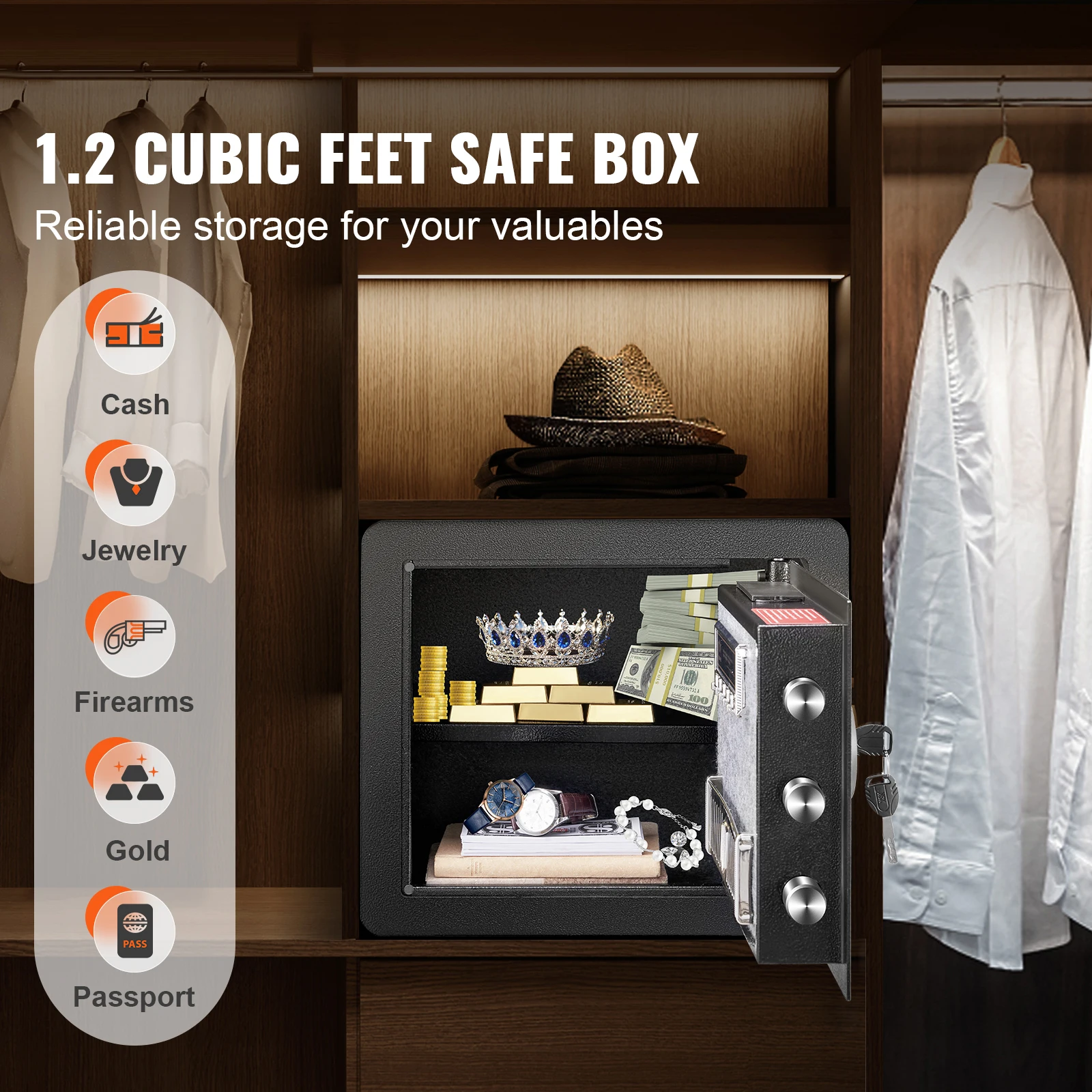 SucceBuy 1.2 Cu Ft Digital Electronic Safe - Image 2