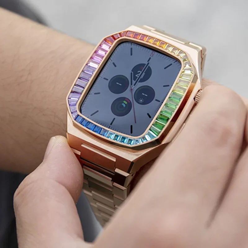 Diamond Stainless Steel Apple Watch Case Kit - Image 4