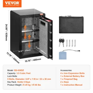 SucceBuy 4.0 Cu Ft Fingerprint Digital Safe - Thumbnail Image 8