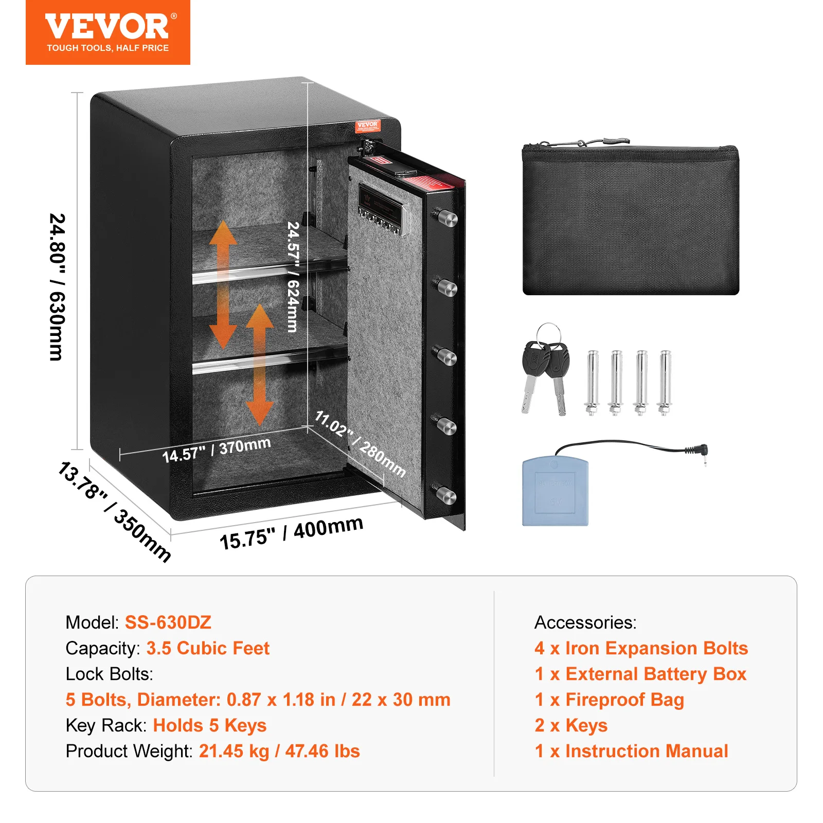 SucceBuy 4.0 Cu Ft Fingerprint Digital Safe - Image 8