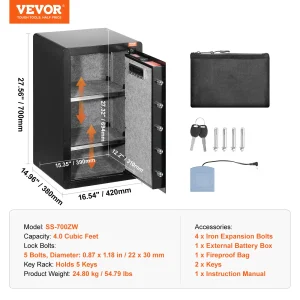 SucceBuy 4.0 Cu Ft Fingerprint Digital Safe - Thumbnail Image 7