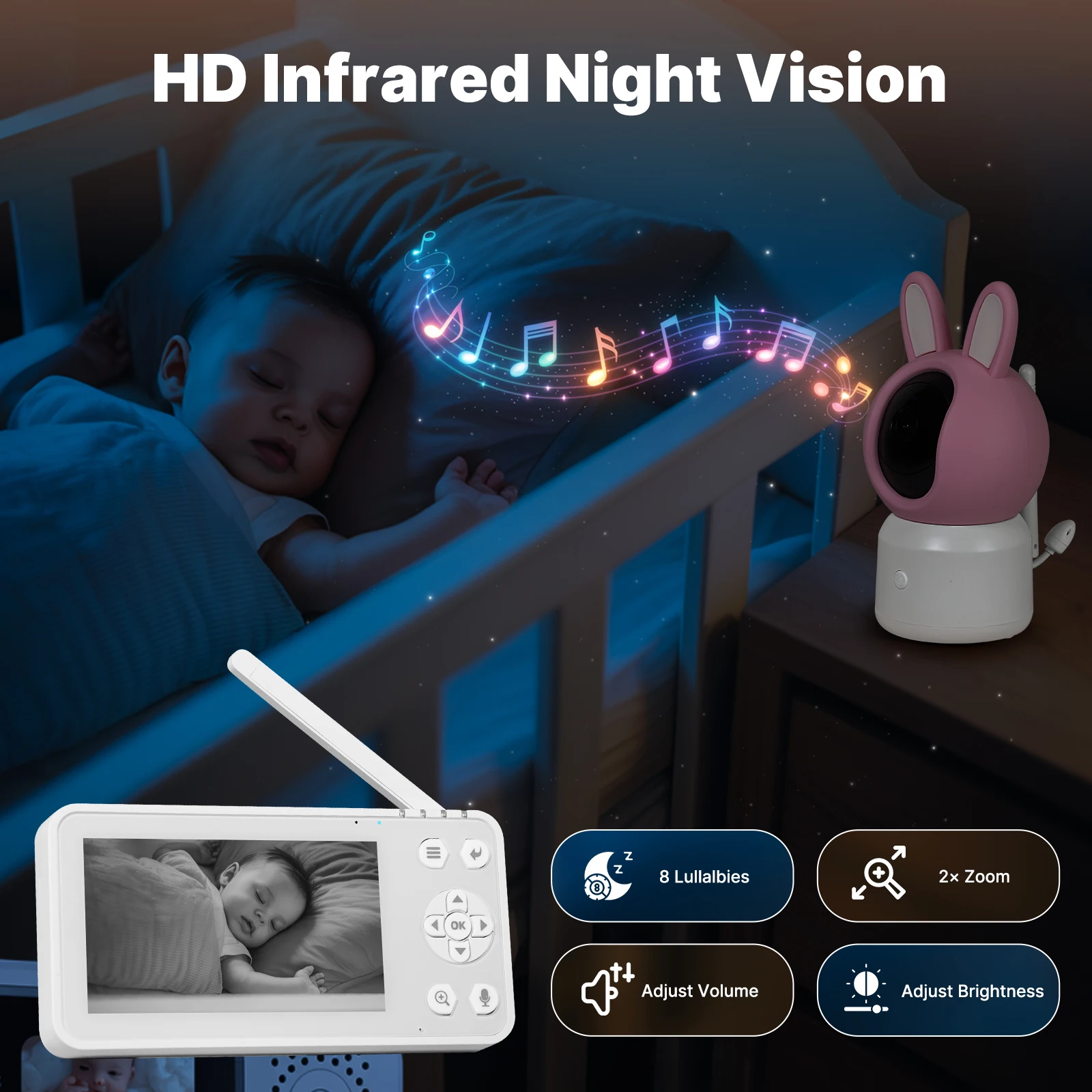 MOES WiFi Smart Baby Monitor 4.5" LCD - Image 1