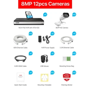 ZOSI 16CH 8MP PoE AI Security Camera System - Thumbnail Image 9