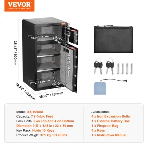 SucceBuy 4.0 Cu Ft Fingerprint Digital Safe - Thumbnail Image 9