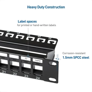 24-Port RJ45 Shielded Patch Panel - Thumbnail Image 2