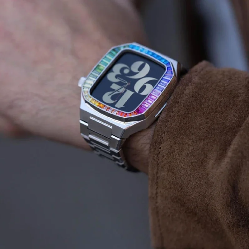 Diamond Stainless Steel Apple Watch Case Kit - Image 6