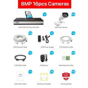 ZOSI 16CH 8MP PoE AI Security Camera System - Thumbnail Image 10