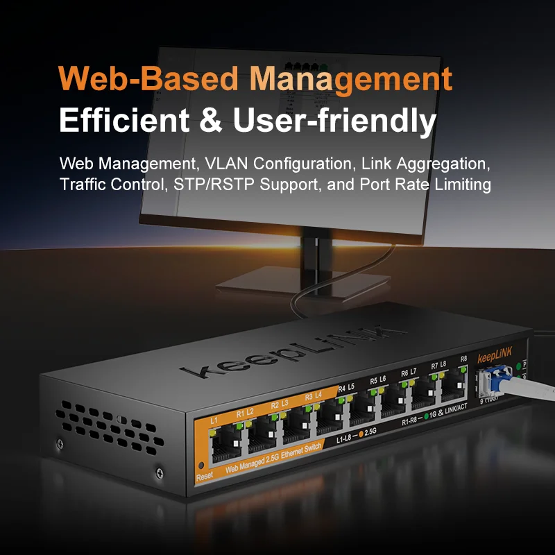 KeepLiNK 2.5Gb Managed 8-Port Switch - Image 3