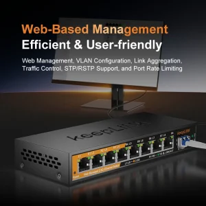 KeepLiNK 2.5Gb Managed 8-Port Switch - Thumbnail Image 3